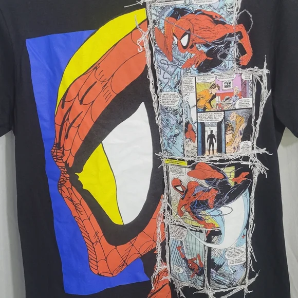 Men's Spiderman Profile Comic Book T-Shirt - Medium Marvel Brand New - Picture 6 of 10